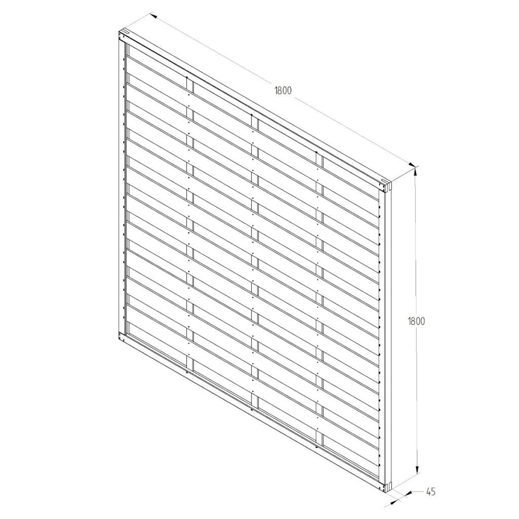 Forest Garden 1.8m x 1.8m Pressure Treated Decorative Europa Plain Fence Panel – Pack of 3 5013053167298 2